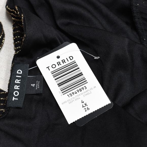 NEW Torrid Women's Jumper Striped Taper Leg Sparkly Rayon Multicolor Size 4 - Picture 8 of 8